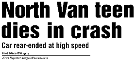 North Van teen dies in crash